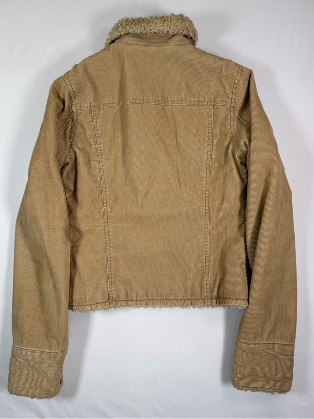 VINTAGE ABERCROMBIE & FITCH Womens Sherpa Corduroy Jacket S Y2K Trucker Western - Picture 13 of 16